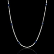 8.23ct Diamond and Blue Sapphire 18k White Gold Necklace