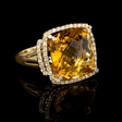 .84ct Diamond and Citrine 18k Yellow Gold Ring