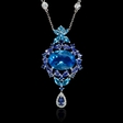 .10ct Diamond Sapphire Tanzanite and Blue Topaz 18k White Gold Pendant