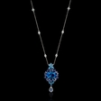 .10ct Diamond Sapphire Tanzanite and Blue Topaz 18k White Gold Pendant