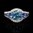 .37ct Diamond Antique Style and Aquamarine 18k White Gold Ring
