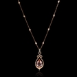 .58ct Diamond Morganite and Black Rhodium 14k Rose Gold Pendant