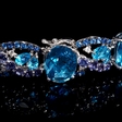 .25ct Diamond, Sapphire, Tanzanite and Blue Topaz 18k White Gold Bracelet
