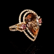 .85ct Diamond Sapphire Pear Shaped and Morganite 18k Rose Gold Ring