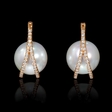 .31ct Diamond and South Sea Pearl 18k Rose Gold Earrings