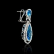 .90ct Diamond and Blue Topaz 18k White Gold Dangle Earrings