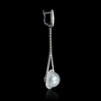 .83ct Diamond and South Sea Pearl 14k White Gold Dangle Earrings