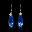 .72ct Diamond and Blue Sapphire 14k White Gold Dangle Earrings