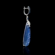.72ct Diamond and Blue Sapphire 14k White Gold Dangle Earrings