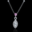 .22ct Diamond and Sapphire 18k White Gold Necklace