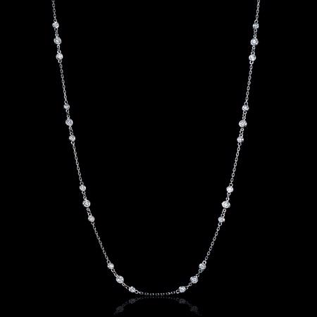 1.29ct Diamond Chain 18k White Gold Necklace