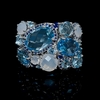 Blue Topaz and Chalcedony 14k White Gold Ring