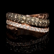 1.05ct LeVian Chocolate Diamond and Black Rhodium 14K Strawberry Gold Ring
