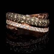 LeVian Chocolate Diamond and Black Rhodium 14K Strawberry Gold Ring