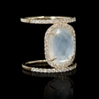 .30ct Diamond White Topaz over Opal 14k Yellow Gold Ring