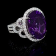 1.01ct Diamond and Purple Amethyst 18k White Gold Ring