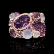 .32ct Diamond Purple and Pink Amethyst and Chalcedony 14k Rose Gold Ring