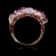 .32ct Diamond Purple and Pink Amethyst and Chalcedony 14k Rose Gold Ring