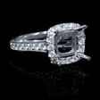 .61ct Diamond 18k White Gold Halo Engagement Ring Setting