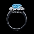 1.18ct Diamond and Blue Topaz 18k White Gold Ring