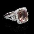 1.18ct Diamond and Morganite 18k Two Tone Gold Ring