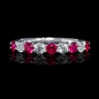 .36ct Diamond and Ruby Round Brilliant Cut 18k White Gold Ring