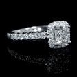 .49ct Diamond 18k White Gold Halo Engagement Ring Setting