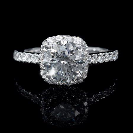 .43ct Diamond 18k White Gold Halo Engagement Ring Setting