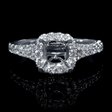 .51ct Diamond 18k White Gold Halo Engagement Ring Setting