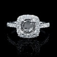 .68ct Diamond 18k White Gold Halo Engagement Ring Setting
