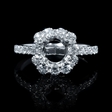 .91ct Diamond 18k White Gold Halo Engagement Ring Setting