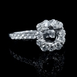 .91ct Diamond 18k White Gold Halo Engagement Ring Setting
