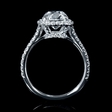 3.14ct GIA Certified Diamond Platinum Halo Engagement Ring