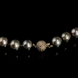 12ct Diamond and Tahitian Pearl Choker 18k Yellow Gold Necklace