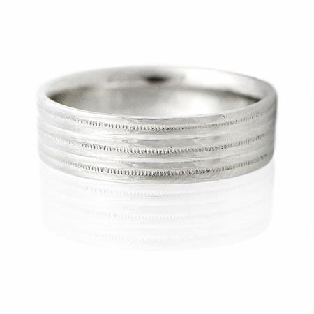 Men's Antique Style Platinum Comfort Fit Wedding band Ring