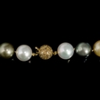 9.00ct Diamond Multi-Colored South Sea Pearl 18k Yellow Gold Necklace