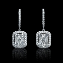 Diamond  18k White Gold Dangle Earrings