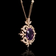.51ct Diamond and Purple Amethyst 18k Rose Gold Pendant