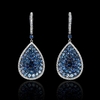 Diamond and Sapphire 18k White Gold Dangle Earrings