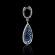 .56ct Diamond and Blue Sapphire 18k White Gold Dangle Earrings
