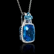 .36ct Diamond Blue Sapphire and Tanzanite 18k White Gold Pendant Necklace