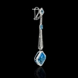 .77ct Diamond and Blue Topaz 18k White Gold Dangle Earrings