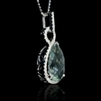 0.33ct Diamond and Green Amethyst 14k White Gold Pendant Necklace