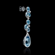 .53ct Diamond and Blue Topaz 18k White Gold Dangle Earrings