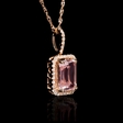 .14ct Diamond and Morganite 14k Rose Gold Pendant Necklace
