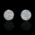 Diamond 14k White Gold Cluster Earrings