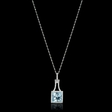 .37ct Diamond and Aquamarine 14k White Gold Pendant Necklace