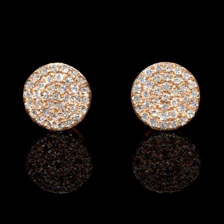 Diamond 14k Rose Gold Cluster Earrings