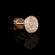 .22ct Diamond 14k Rose Gold Cluster Earrings