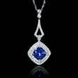 .31ct Diamond and Tanzanite 14k White Gold Pendant Necklace